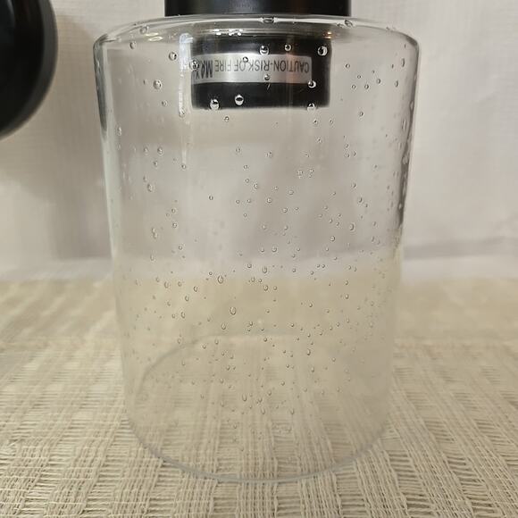 NWB Craftmade Bolden 3 Light Vanity Flat Black Clear Seeded Glass 24x 9 Inch - Picture 2 of 9